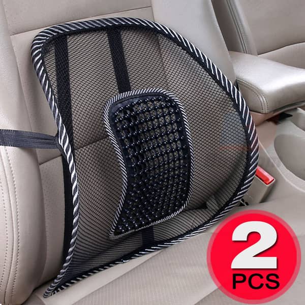 2Pcs Mesh Lumbar Support Cushions for Car, Office & Home Chairs – Breathable Back Support for Lower Back Relief