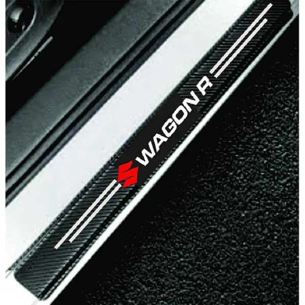 4Pcs Carbon Fiber Door Sill Protectors for Wagon R—Anti-Scratch Anti-Kick Guards