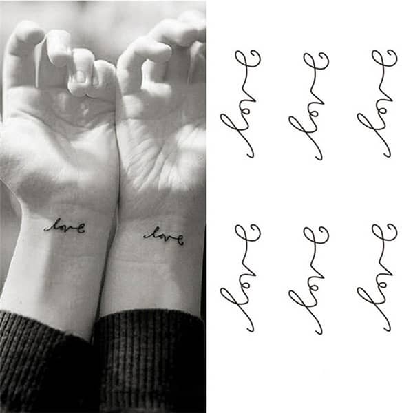 Love Letters Temporary Tattoo – Waterproof Romantic Heart Body Art for Hand, Arm, Wrist (Women & Girls) – Brand: Love Letters
