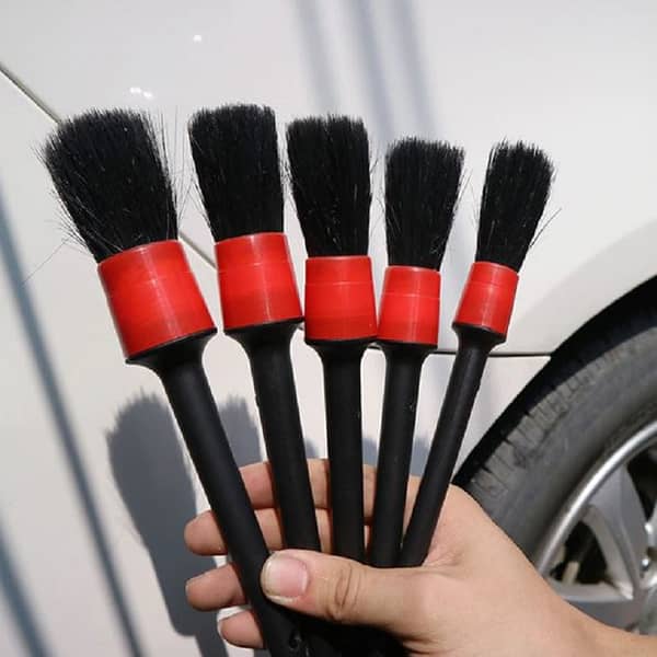 5PCS Car Cleaning Tool Set – Auto Detailing Brush Kit for Interior, Dashboard, Air Vents & Wheels