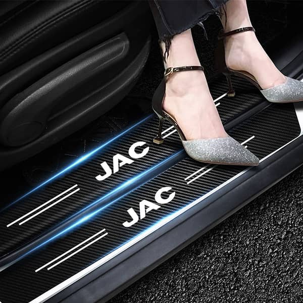 4PCS Carbon Fiber Door Sill Protector Stickers for JAC