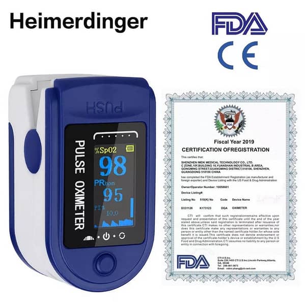 Fingertip Pulse Oximeter Blood Oxygen Saturation Monitor Heart Rate SpO2 Meter with LED Display