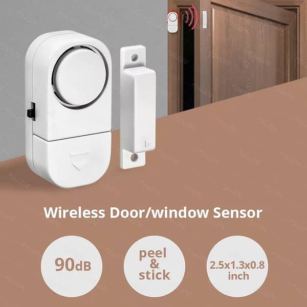 3 Pcs Anti Theft Door Window Alarm Sensor – Wireless Magnetic Security Alarm, Entry Alert for Home, Office, Room & Shop