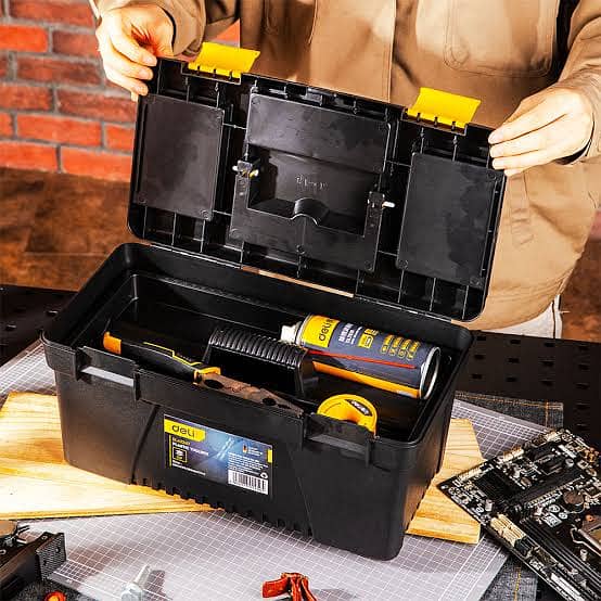 1 Pc 10 Inch Tool Box – Portable Compact Tool Storage Box for Electrician, Carpenter, Home Repair, DIY Projects & Organized Tool Storage