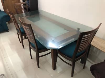 6-Seater Glass-Top Dining Table with Chairs — Islamabab