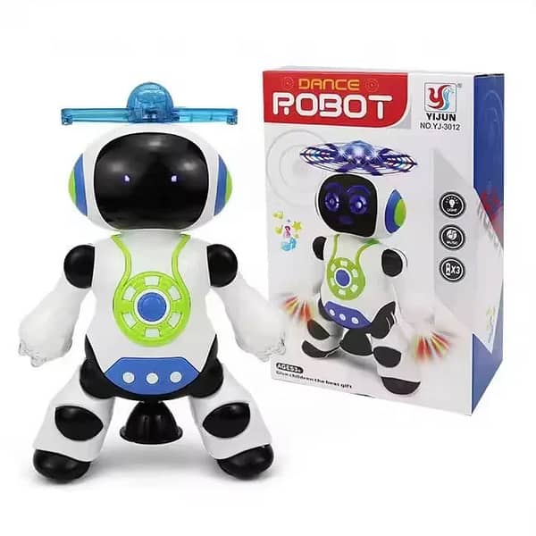 Smart Musical Dancing Robot with LED Lights & Rotating Propeller