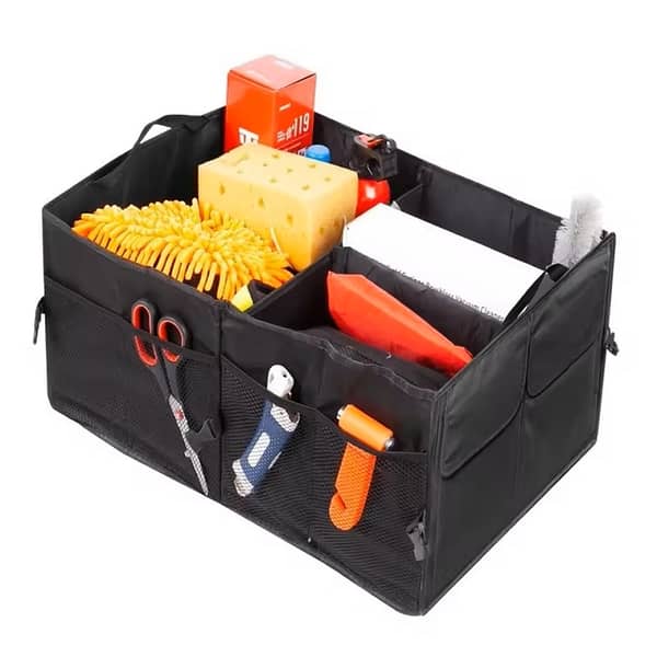 Universal Foldable Car Trunk Storage Organizer Bag with Multi-Compartment Design