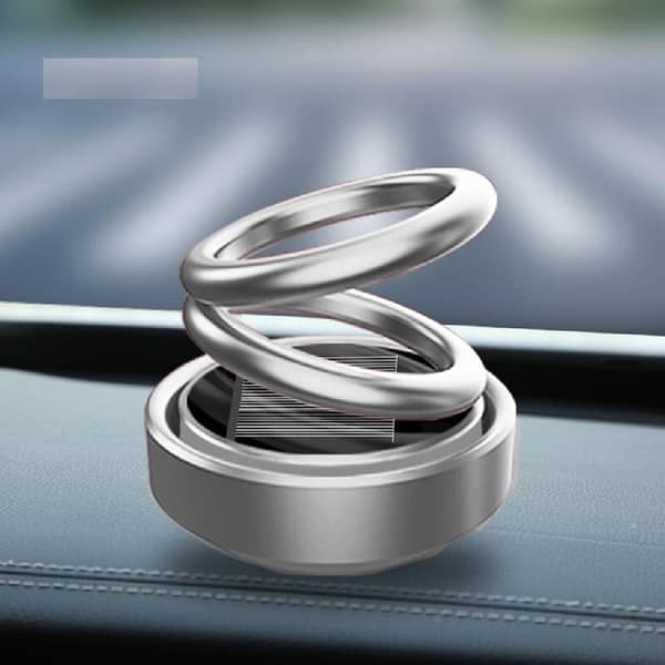1 Pc Auto Car Double Ring Rotating Solar Air Freshener Perfume Fragrance Decor