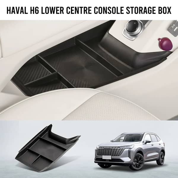 Haval H6 Lower Center Console Storage Box Silicone Mat – Hard Anti-Slip Protective Liner, Storage Tray Pad & Car Interior Accessory ST-39