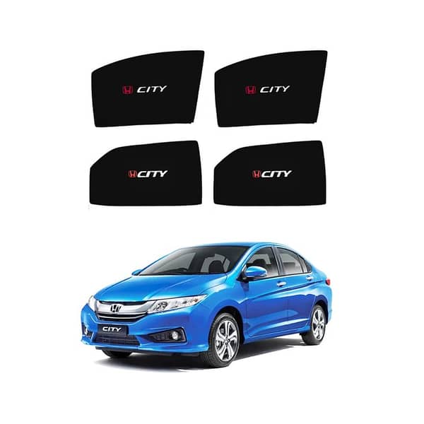 Honda City 2021-2023 Custom Fit Magnetic Sun Shades for Windows – UV Protection and Privacy (Set of 4)