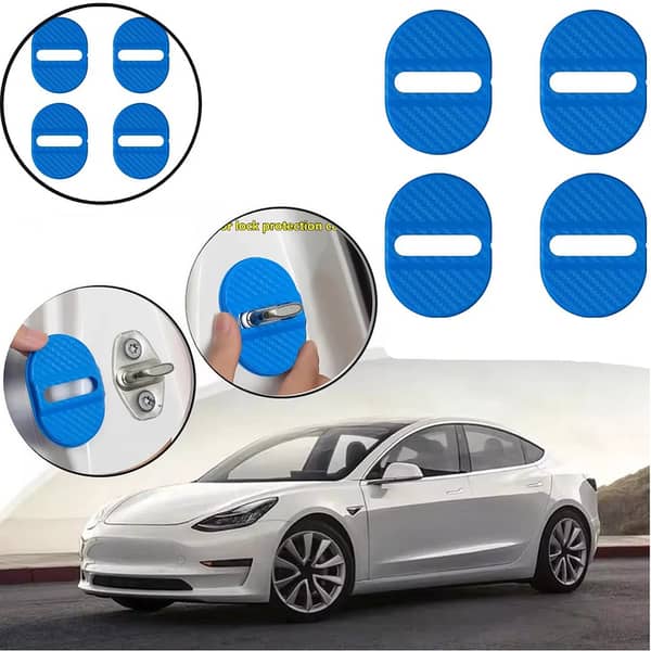 4 Pcs Stainless Steel Car Door Lock Covers – Latch Protector Shield for Cars, SUVs & Trucks