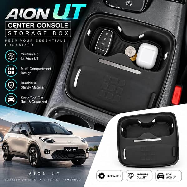Aion UT Console Cup Holder Silicone Mat ST-39 – Black Anti-Slip Center Console Liner