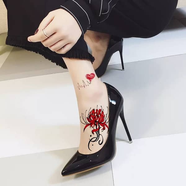 Rose Flower Henna Frame Temporary Tattoo Sticker for Hand and Arm