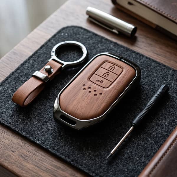 Honda City Aspire Elite Series Metallic Car Key Case in Brown – Zinc Alloy Protection Cover