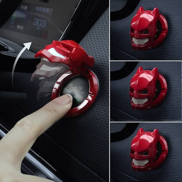1 Pc Batman Car Start Button Sticker – Engine Ignition Switch Cover, Push Start Button Deco for Auto Interior