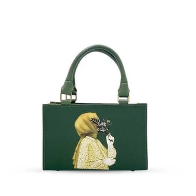 girls faux leather printed tote bag