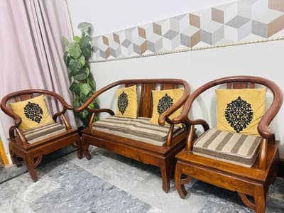 4 seater set| original wood with rich glossy polish finish