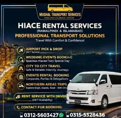 Hiace buxa for booking rent
