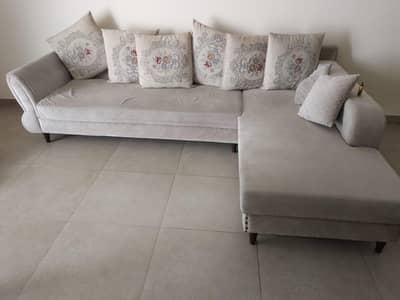 L shape sofa and center table for sale