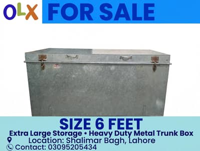 Extra large storage heavy duty steel trunk