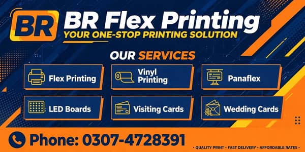 Flex Printing Service in Lahore - BR Printers - 03074728391*