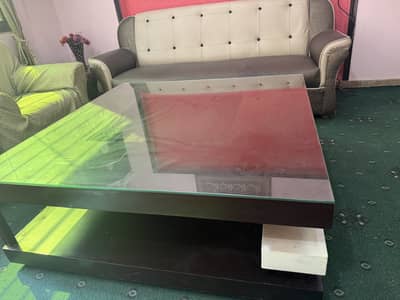 Center Table Pure Wooden Heavy with Mirror