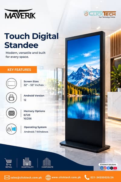 40 43 55 Inch Digital Standee Touch & Non Touch ,Digital Standee