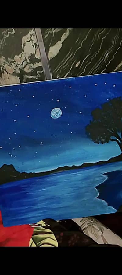 painting canvas  peaceful view