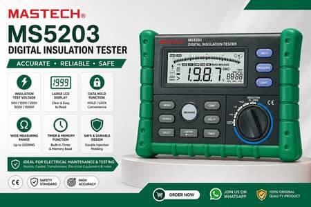 Digital Insulation Resistance Tester Mastech MS5203  | Megger 1000V
