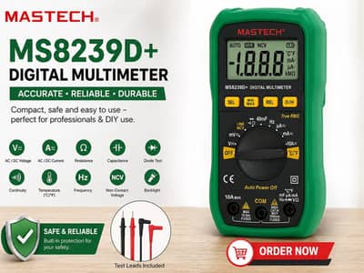 Digital Multimeter Mastech MS8239D+ | Auto Range Electrical Tester