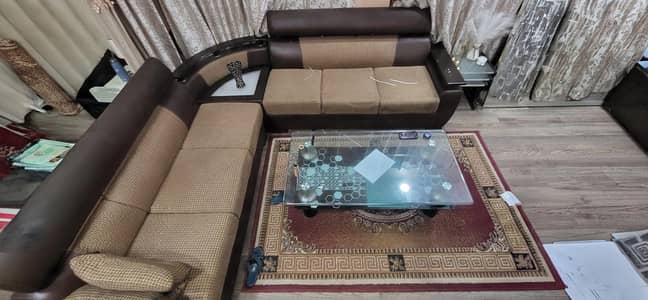 leather L shaped sofa