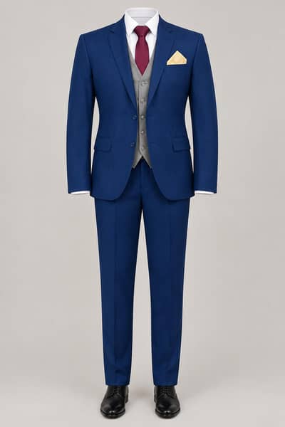 Blue Three-Piece Suit for Sale
