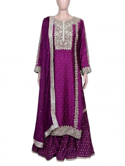 Color: Plum Purple / Jamni Fabric: Shirt - Shamoz Silk with inner, Gh