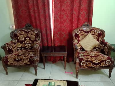 chinioti 7 seater sofa set with 3 tables pure shesham