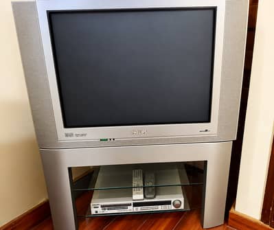 Philips Matchline Vintage TV with Speakers, DVD Player & Stand
