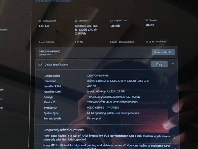 Microsoft Surface 4 Pro. Exchange Possible 1