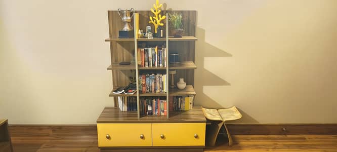 Modern Wooden Bookshelf & Display Cabinet with Drawers