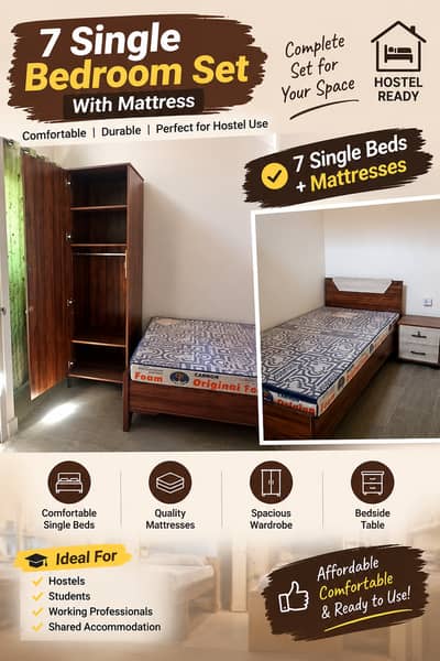 7 Single Bedroom Sets for Sale – Hostel & Student Ready!