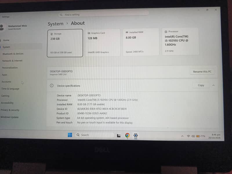 Dell core i5 10th Generation 5