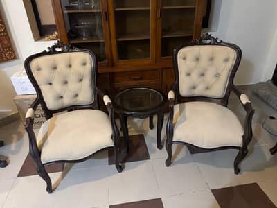 Two seater victorian style chairs