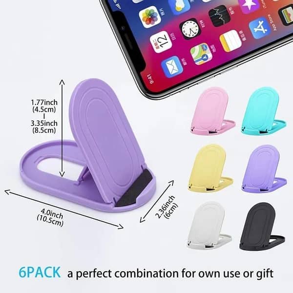 T   Cell Phone Stent Stand, Portable Foldable Desktop Cell Phone Holder Adjustable Universal Multi-Angle Cradle for Mobile