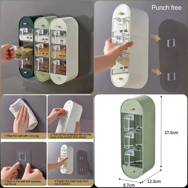 Wall Mounted Multi Box Seasoning Spice Rack