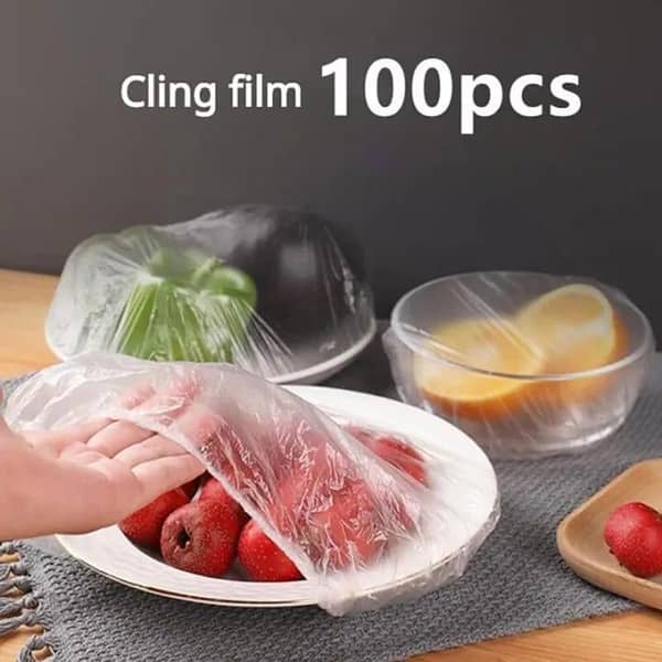 T  Disposable Cling Film Cover Elastic Food Storage Covers Disposable Bowl Covers Dish Plate Covers Transparent Universal Food Cover Stretch Lids For Cookware Kitchen Seal Lid Preservation Vacuum Food Storage Dust Proof Plastic Fresh Covers
