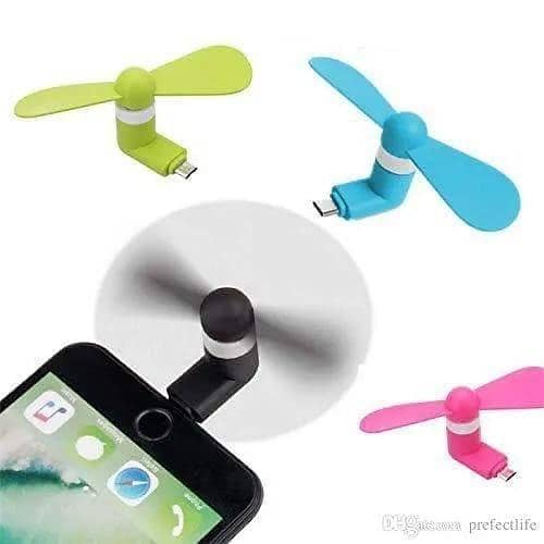 T  Sixonic Portable Android Mini OTG Mobile Fan For All Android Mobiles & Tablet