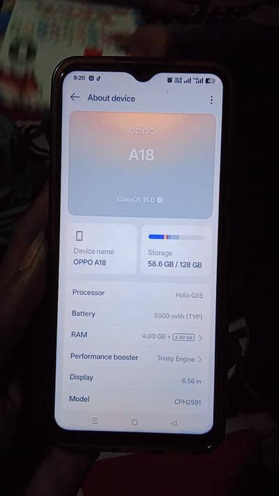 OPPO A18 4gb . . 128gb . . all ok