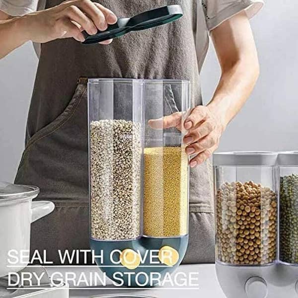 Dispenser Tank Pusher Type Wall Mounted Cereal Storage Tank Kitchen Leakproof and Sealed Tank Grain Dispenser Tank