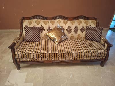 Original Sheesham Wood 5-Seater Sofa Set