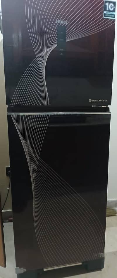 Haier HFR-3461FRA1 Red Glass Inverter Fridge