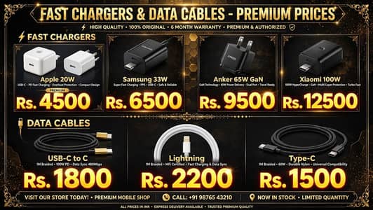 chargers for sale message me+92 3175904905