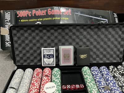 Premium 500-Piece Poker Set – Opened, Not Used – with 1 Extra Deck